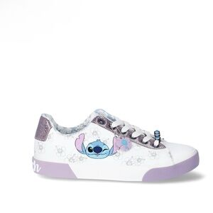 Disney Stitch woman Low Top Lace White and Lavender Sneakers